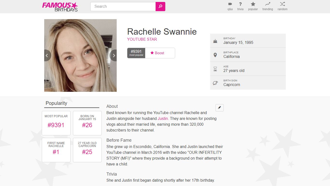 Rachelle Swannie - Age, Family, Bio | Famous Birthdays